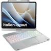 doqo Custodia con tastiera per iPad Air da 13 pollici (M4/M3/M2), iPad Pro 13 (M5/M4), iPad Pro 12,9 (6ª/5ª/4ª/3ª gen) Custodia con tastiera girevole a 360°, trackpad, retroilluminazione a 7 colori