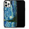 DìMò ART Custodia Cover in Silicone Nero con Retro in Vetro Compatibile con Apple Modello iPhone 12 PRO Max Vincent Van Gogh Notte Stellata