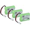 vhbw 3x batteria compatibile con Audioline DECT 7500, 7500 Micro, 7501, 7800, 7800B, 7801 telefono fisso cordless (400mAh, 2,4V, NiMH)