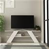 Indomita, Porta TV Aperto Farfalla con 2 Ripiani, Color Bianco Vintage, per TV Fino a 50 Pollici, Misure 120x33,5x40 h cm, Può Supportare fino a 40 kg