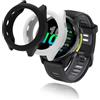 yystao (2 pezzi) Custodia protettiva per Garmin Forerunner 970, yystao TPU semi-area, antiurto, leggera, stile grigio pelle, nero e bianco