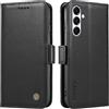 XINNI Cover per Samsung Galaxy A26 Custodia, Semplice Cellulare Libro Antiurto Flip Pelle PU/TPU Magnetica Case, Nero