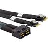 Allowish Mini SAS SFF-8643 8I to 2 Ports Slim SAS SFF-8654 4I Adapter Cable (1.0m)