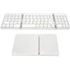Goshyda Tastiera Bluetooth Pieghevole, Tastiera Wireless 3 Pieghe Mini Tastiera Pieghevole Portatile, Tastiera Tascabile Ultra Sottile Ricaricabile per OSX per Android per (Bianco argenteo)
