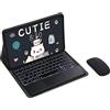 Bueuwe Custodia con Tastiera per Honor Pad X9 11,5 Pollici 2023, Retroilluminata A 7 Colori, Tastiera Bluetooth Rimovibile con Touchpad, Mouse Bluetooth,Nero