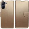 KEJI Cover Custodia Libro in Pelle Portafoglio con Supporto Flip Caso Supporto Stand Chiusura Magnetica per REALME C33 Elegante (ORO)