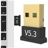 Generic USB per computer, adattatore audio wireless, adattatore senza driver | 5.3 trasmettitore ricevitore per cuffie laptop, altoparlanti, dispositivo di streaming PC, accessorio