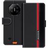 UOGNADGD Custodia in pelle Compatibile con Doogee Fire 3 Ultra Flip wallet cover con chiusura magnetica, supporto integrato e portacarte protezione antiurto (Nero)