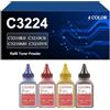 QALOP C3224 Ricarica toner in polvere compatibile per Lexmark C3224dw C3326dw C3426dw C3224dwe MC3224i C3326i C3426i stampante, toner C3210K0 C3210C0 C3210M0 C3210Y0(1 set)