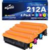Superprint Cartuccia toner 212A (con chip), compatibile con HP W2120A W2121A W2123A W2122A 212A 212A Toner Set per Color LaserJet Enterprise M554dn M555dn/x, MFP M578dn/f Flow MFP M578c/z (standard)