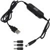 YOGOTEU - Cavo di tensione regolabile USB da 5 V a 1,5 V, 3 V, 4,5 V, 6 V, 7,5 V, 9 V, 12 V, 2,5 mm, 3,5 mm, 4,0 mm, 5,5 mm, con LED Dislpay per giochi giocattolo, convertitore di tensione