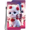VQWQ Custodia per Oppo A96 5G, Flip Cover a Portafoglio in Pelle PU Animale Slot per Schede Libro Cavalletto Supporto Cordino Chiusura Magnetica Wallet Case per Maschio Donna -[TX3]-Cat