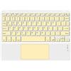 Steowsey Tastiera Bluetooth touchpad da 10 pollici compatibile con, Android e IOS giallo inglese
