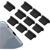 Generic Tappo Antipolvo di tipo C - 10 pz copertura porta di carico in silicone per dispositivi USB -C | Tappi antipolvere per telefoni, laptop, tablet, fotocamere, quaderni, evitare sporco e r