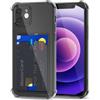 Svanove per iPhone 12 Mini Custodia con Slot, Trasparente con Porta Carte Fotocamera Case Protettiva, Sottile Protezione Silicone Portafoglio Cover Antiurto Slim Custodia, Nero
