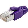 Lumonic 20x spine di rete RJ45 viola I Con scarico della trazione, protezione dall'inserimento e dalla piegatura I Spina a crimpare per cavi di rete LAN CAT5, CAT6 e CAT7