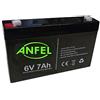 ANFEL Batteria Ermetica Ricaricabile al Piombo 6V Volt 7Ah con connettore faston 4,8mm 151x33x98mm