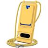 FMPCUON Cordino per Cellulare per Google Pixel 8 Pro con Porta Carte con Collana Regolabile Tracolla Silicone Liquido Case Custodia Cover,Giallo