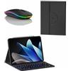 JZCZMCE Custodia con Tastiera per Lenovo Tab M10 Plus 3rd Gen (2022) 10.6 (TB-125FU), 7 Colori Retroilluminati, Rotazione a 360°, Tastiera Magnetica Staccabile Senza Fili con Mouse Bluetooth,Nero