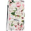 BLOTECH Cover del PU Pelle per Redmi A5 4G,Liscio Brillantini Glitter Bling Wallet Cover Cavalletto, Portabiglietti,Chiusura Magnetica Shockproof Case for Redmi A5 4G,Fiori di colore