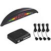 SLS SHOP Kit 4 Sensori di Parcheggio per Auto con Display Suono LED Acustico Verniciabili