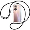 SIMao Cover Collana per Cellulare Compatibile con HONOR X7, Custodia Trasparente Silicone con Cordino Necklace Case Antiurto Protettivo Cover Custodia da Collo Custodia con Cordino, Nero