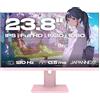 JAPANNEXT Monitor Gaming 23,8 IPS Full HD (1920x1080) 120Hz 0.5ms Rosa Pastello | Altezza/inclinazione regolabili(HSP) Altoparlanti integrati G-Sync/FreeSync | Garanzia 2 anni | JN-IPS238G120F-HSP-PK