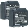 vhbw 2x batteria compatibile con IMET M550 Ares, M550S Thor, BE5500, BE3600 Radiocomando Industriale, Telecomando (2000mAh, 3,6V, NiMH) - Nero