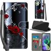 Haninsuze Cover per Motorola Moto G54 5G, farfalla rosa | Pelle PU Portafoglio, Porta Carte, Magnetica, Libro, Antiurto Custodia