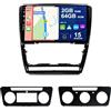 BXLIYER Android 15 IPS Autoradio Per Skoda Octavia (2006-2014) - 2G+64G - Senza fili CarPlay + Android Auto - GRATUITI Camera - DAB Volante 4G WiFi Fast-Boot DSP Split-Screen - 10.1 Pollici 2 Din