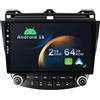 YUNTX Android 14 2 Din Radio con navigazione per Honda Accord (2002-2007): [Integrato CarPlay/Android Auto/DSP/GPS]-IPS 2.5D 9"Touch screen-DAB/Bluetooth 5.0/Controllo del volante/USB/WiFi