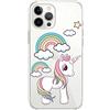 Mixroom - Cover Custodia In Silicone TPU Trasparente Per iPhone 12 Mini Fantasia UNICORNO E ARCOBALENI 809