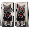 Mo-Somnus Cover per Samsung Galaxy A20S, Custodia in PU Pelle Magnetica Libro Flip Caso Antiurto Portafoglio [Supporto Stand] con Porta Carte e Cinturino da Polso Wallet Case (Gatti 3)