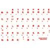 AdesiviTastiera.it - Adesivi tastiera Giapponese Hiragana fondo trasparente lettere rosse