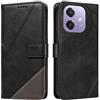 XINNI Cover per Oppo A40m Custodia, Cellulare Libro Antiurto Flip Pelle PU/TPU, Portafoglio Flip Magnetica Case, Nero