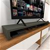 Henor Doppio Rialzo TV Legno 160 x 35 x 15 Cm Grafite Opaco. Carico +100 Kg.