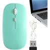 Teksome Mouse Senza Fili | Mouse Silenzioso 2.4G per PC Desktop - 1600 DPI, Mouse con Ricevitore e Cavo di Ricarica per Laptop, PC, Computer, Notebook