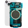 SVV - Cover posteriore, coperchio batteria compatibile con iPhone 14. Preassemblato: con magnete, supporto metallico, anelli per fotocamera, ecc. Vetro posteriore di ricambio. OEM (Bianco)