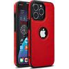 Mixroom - Custodia Cover Case per iPhone 15 PRO Max Case in Eco Pelle Rosso e TPU Silicone Morbido di Qualita Ultra Resistente.