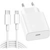 ZLONXUN Alimentatore/Caricatore da 20 W, compatibile con iPhone 14/13/12/11/XR/XS/14 Pro/13 Pro/12 Pro/Max/Mini/SE. e cavo di ricarica da 1,5 m