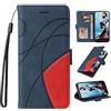 LUMBO FMPC Cover compatibile con LG K42/K52 Premium Leather Portafoglio per LG K42/K52 morbido silicone TPU Flip in pelle Custodia di protezione, blu
