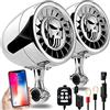 Aileap Altoparlanti stereo Bluetooth marini impermeabili da 5 pollici ad alte prestazioni Sistema audio Bass Boat per impieghi gravosi con ingresso USB e AUX, ideale per motocicli ATV/UTV/RZR