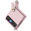 COQUE Custodia Motorola Razr 40,Custodia sottile per telefono con anello con cordino in seta con supporto video ad anello,Custodia pieghevole per Motorola Razr 40 5G-Rosa