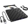 Jrifedptry Unità CD/DVD esterna per computer portatile, 7 in 1, USB ultra-sottile, lettore CD/DVD, masterizzatore, masterizzatore esterno