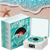 SIONUE The Waves Vinyl Player, Vintage Vinyl Record Player Bluetooth Speaker, Wireless Bluetooth Speaker Stereo Sound Sleep Aid, Portable Wireless Vintage Vinyl Record Player (White)