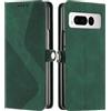 Fatcatparadise Cover per Google Pixel Fold Custodia Google Pixel Fold, Cover a Libro Wallet in Pelle Premium Protettiva Portafoglio Antifurto Chiusura Magnetica Flip Telefono Case Custodie (Verde)