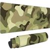 Mexpekil Tappetino per mouse mimetico verde militare con base in gomma antiscivolo, 80 x 30 cm, tappetino per mouse da gioco, grande, tappetino per tastiera e mouse, impermeabile, accessori per
