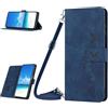 Mo-Somnus Custodia a portafoglio per iPhone 16 Plus (6,7), Custodia Flip Pelle Portafoglio Libro Cover con cordino tracolla Supporto Stand Slot per Schede Compatibile con iPhone 16 Plus - Blu