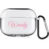 QIHENGPLUS Cover personalizzata con nome Compatibile con Apple AirPods Pro 3rd (2025), copertina morbida personalizzata con stile di scrittura a mano (Chiaro)