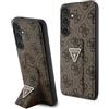 GUESS GUHCS24MPGS4TDW Custodia per S24+ S926 Custodia Rigida Marrone Grip Stand 4G Triangolo Strass